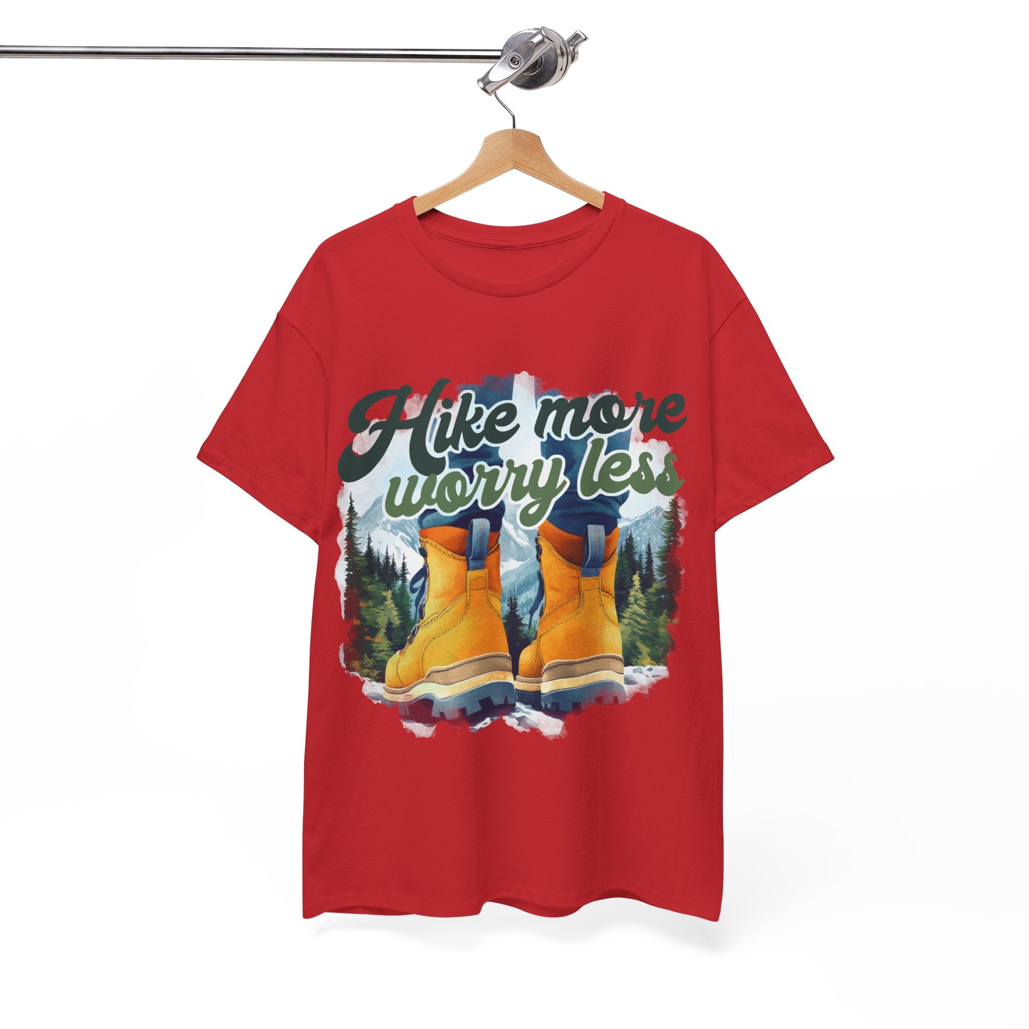 Hike more worry less Unisex Heavy Cotton Tee