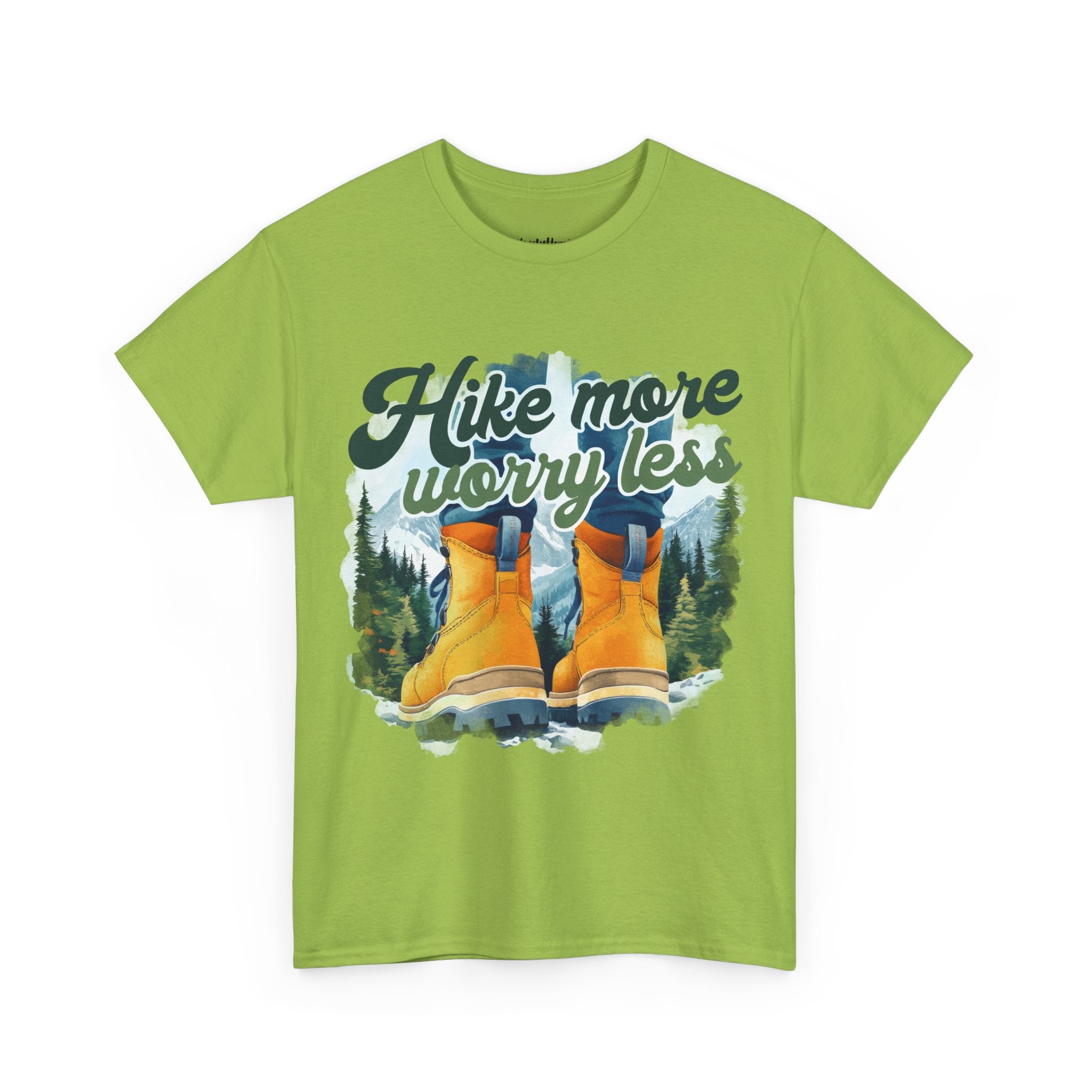 Hike more worry less Unisex Heavy Cotton Tee