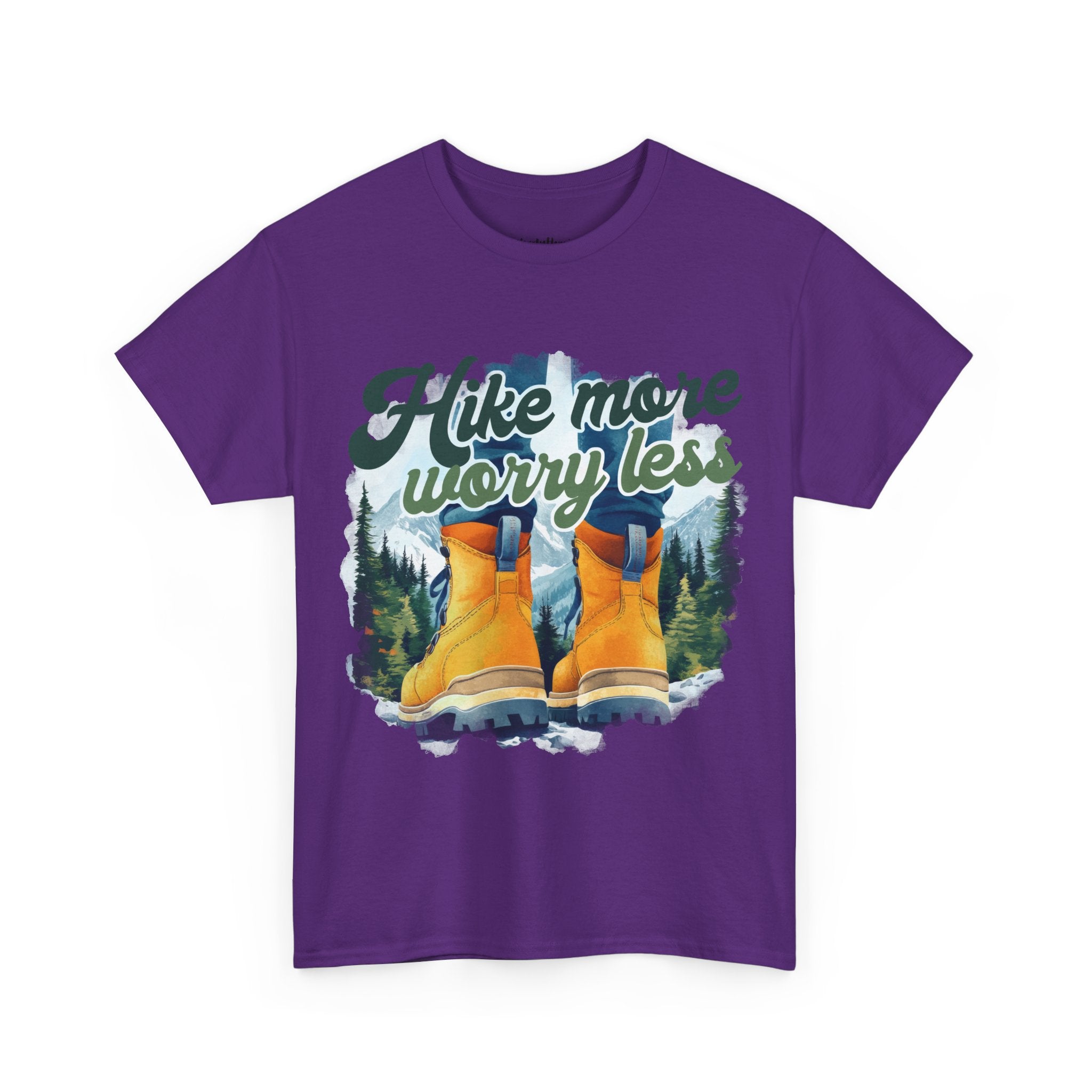 Hike more worry less Unisex Heavy Cotton Tee