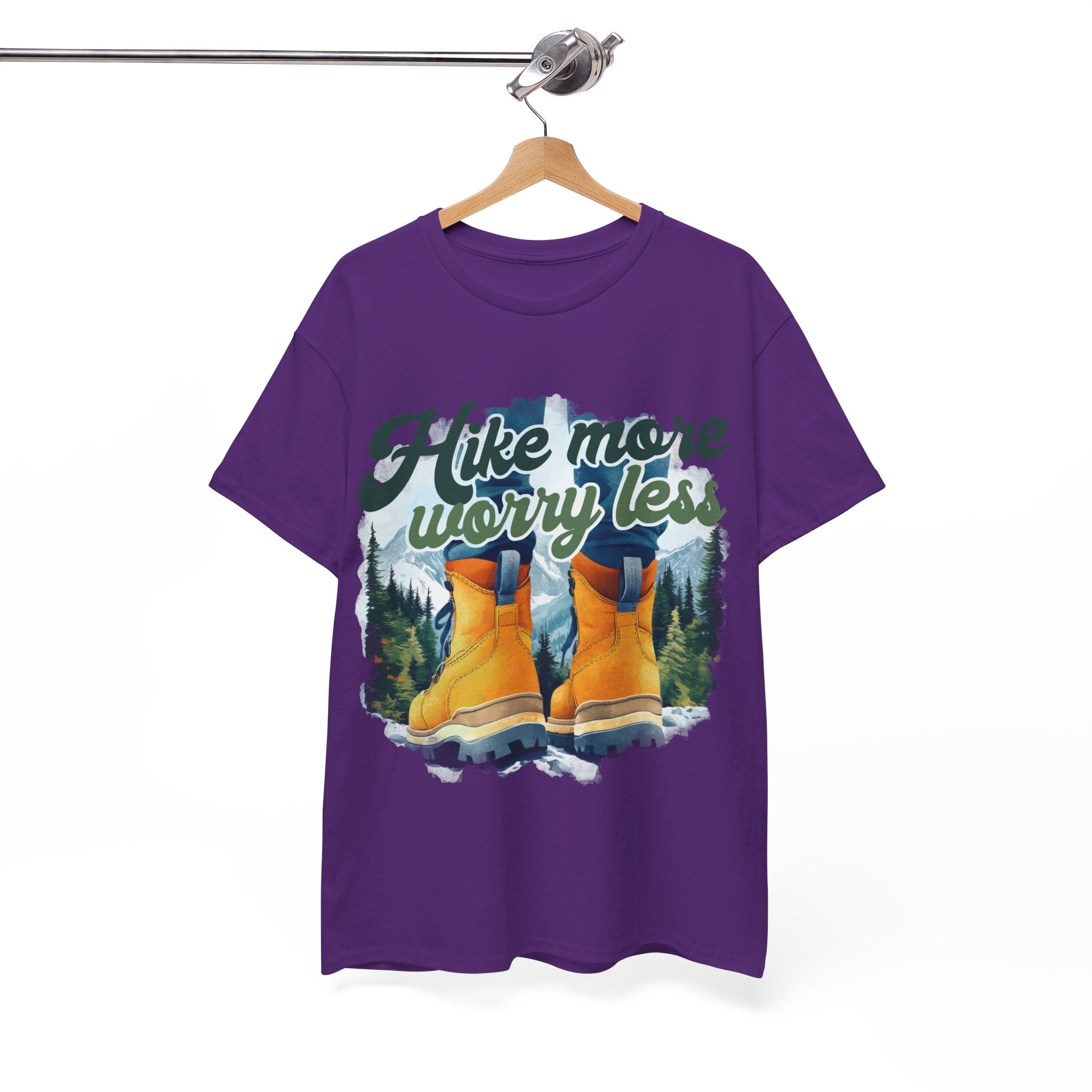 Hike more worry less Unisex Heavy Cotton Tee