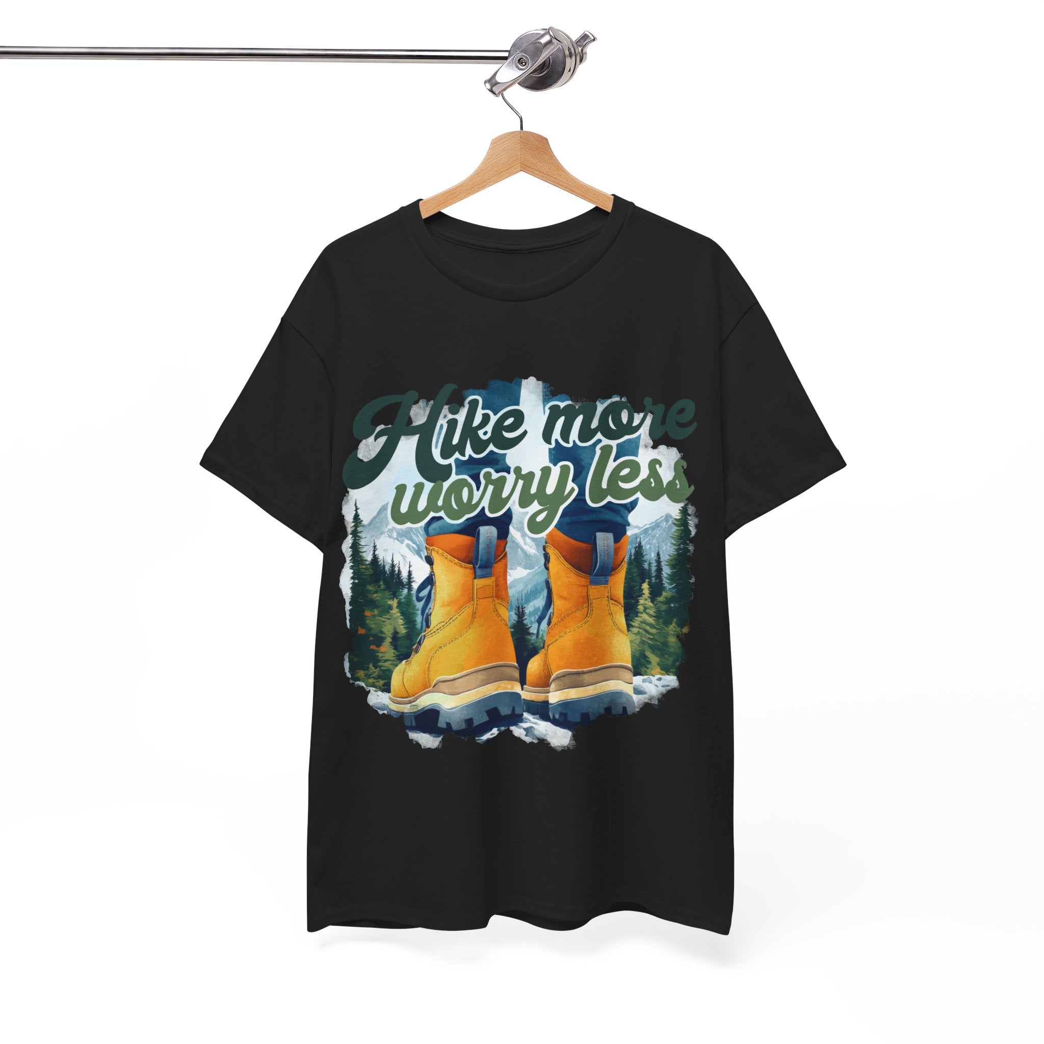 Hike more worry less Unisex Heavy Cotton Tee