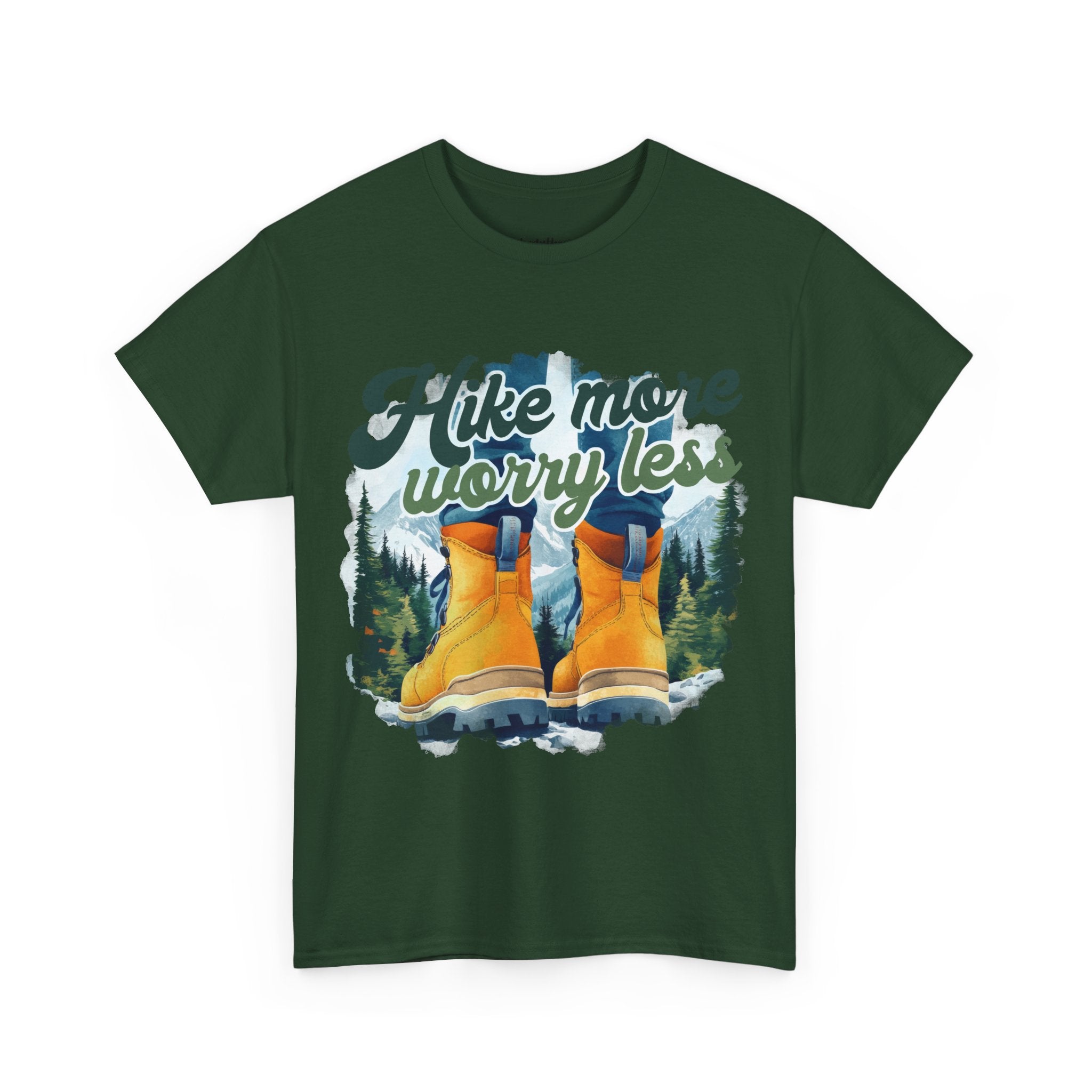 Hike more worry less Unisex Heavy Cotton Tee