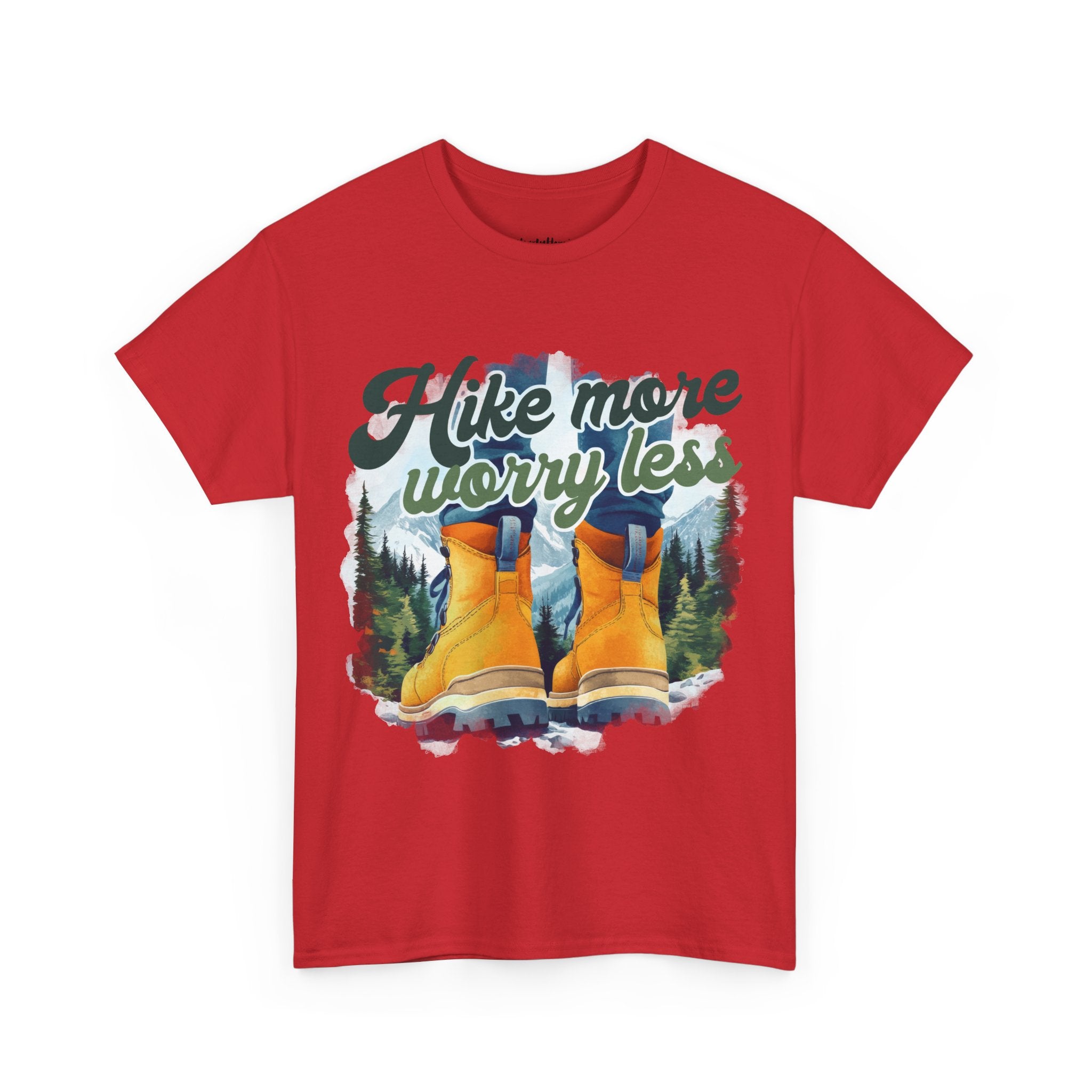 Hike more worry less Unisex Heavy Cotton Tee