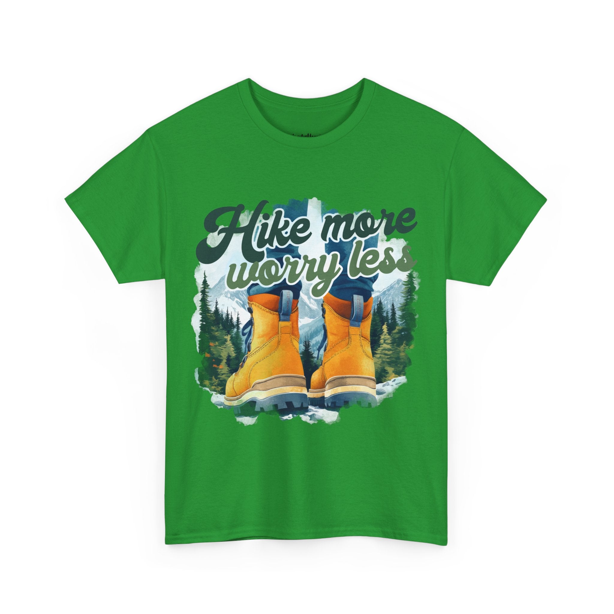 Hike more worry less Unisex Heavy Cotton Tee