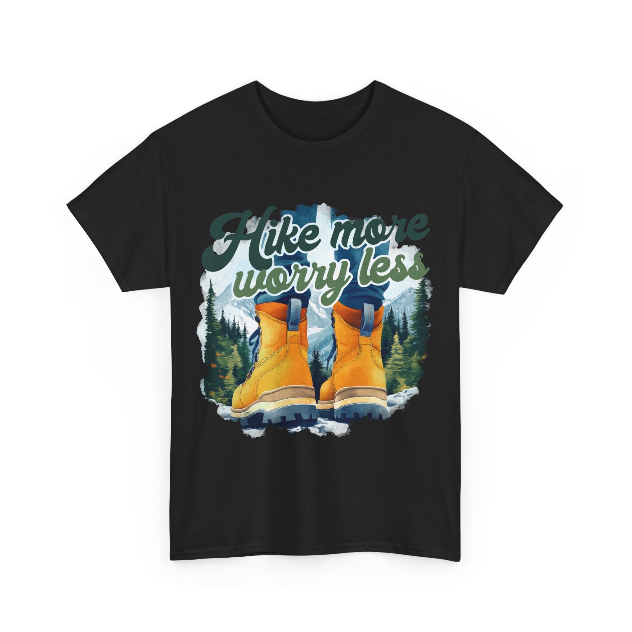 Hike more worry less Unisex Heavy Cotton Tee