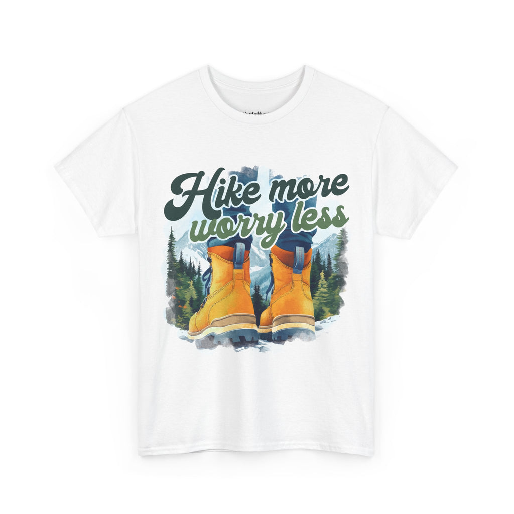 Hike more worry less Unisex Heavy Cotton Tee