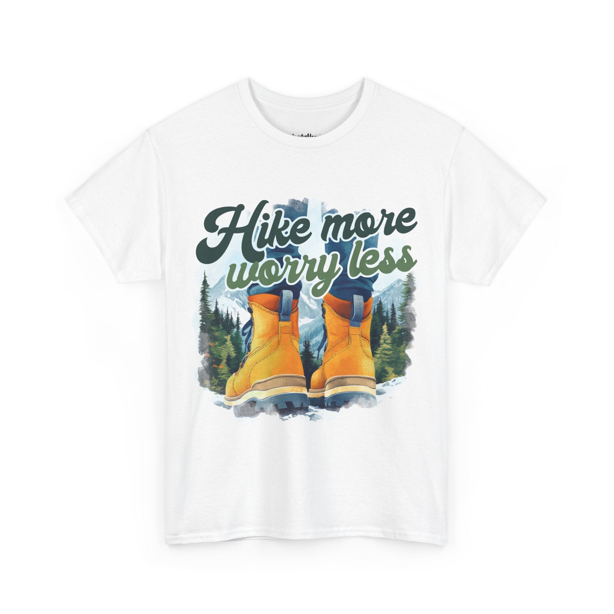 Hike more worry less Unisex Heavy Cotton Tee