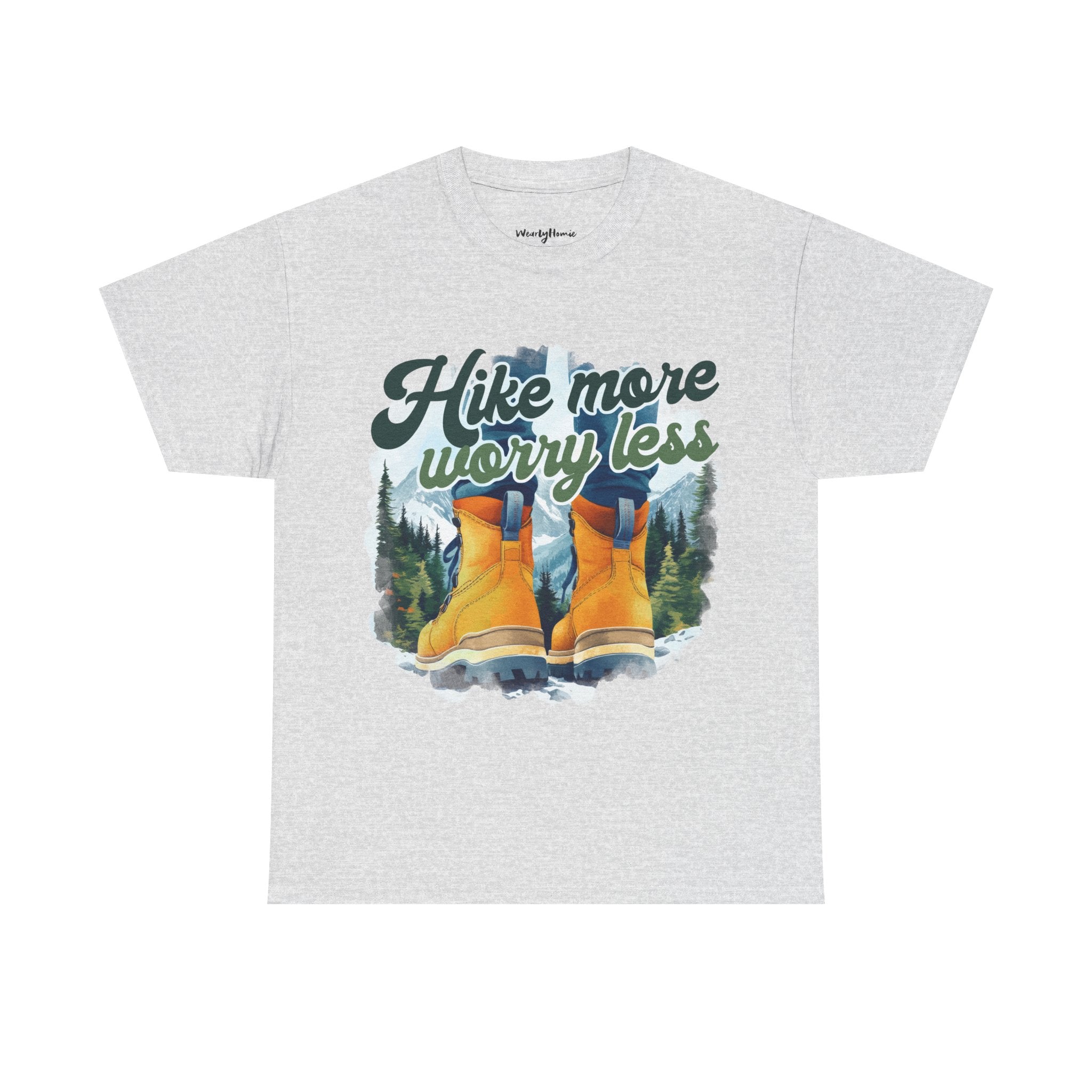 Hike more worry less Unisex Heavy Cotton Tee