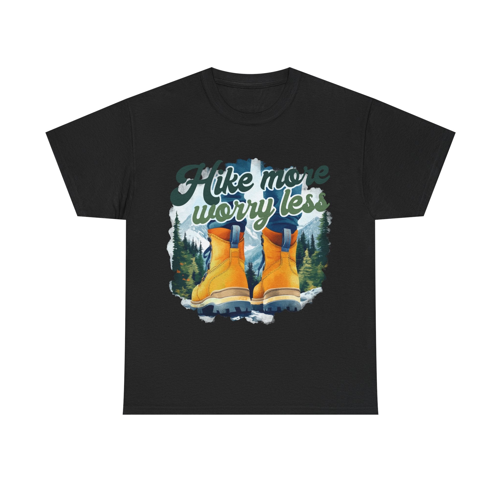 Hike more worry less Unisex Heavy Cotton Tee