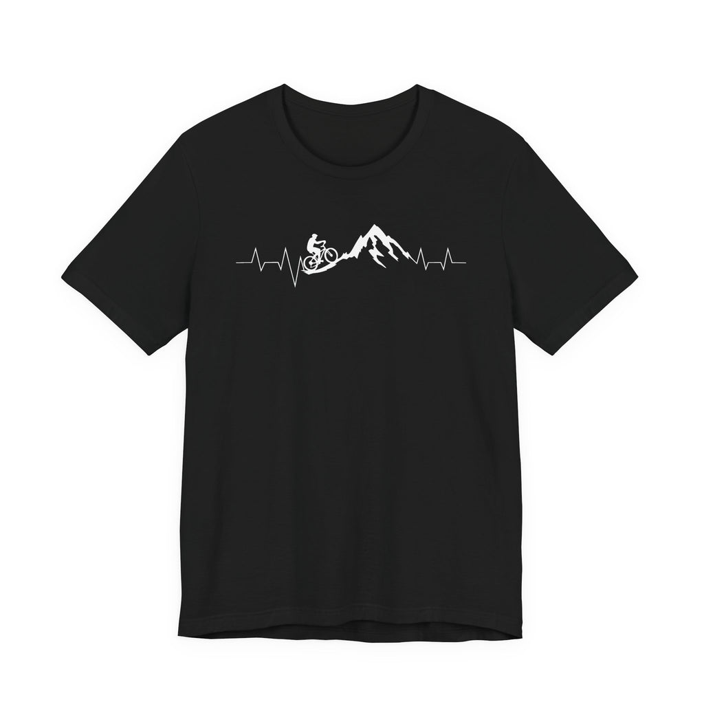 Heartbeat Mountain Cycling Shirt – Trail Biker Silhouette Tee
