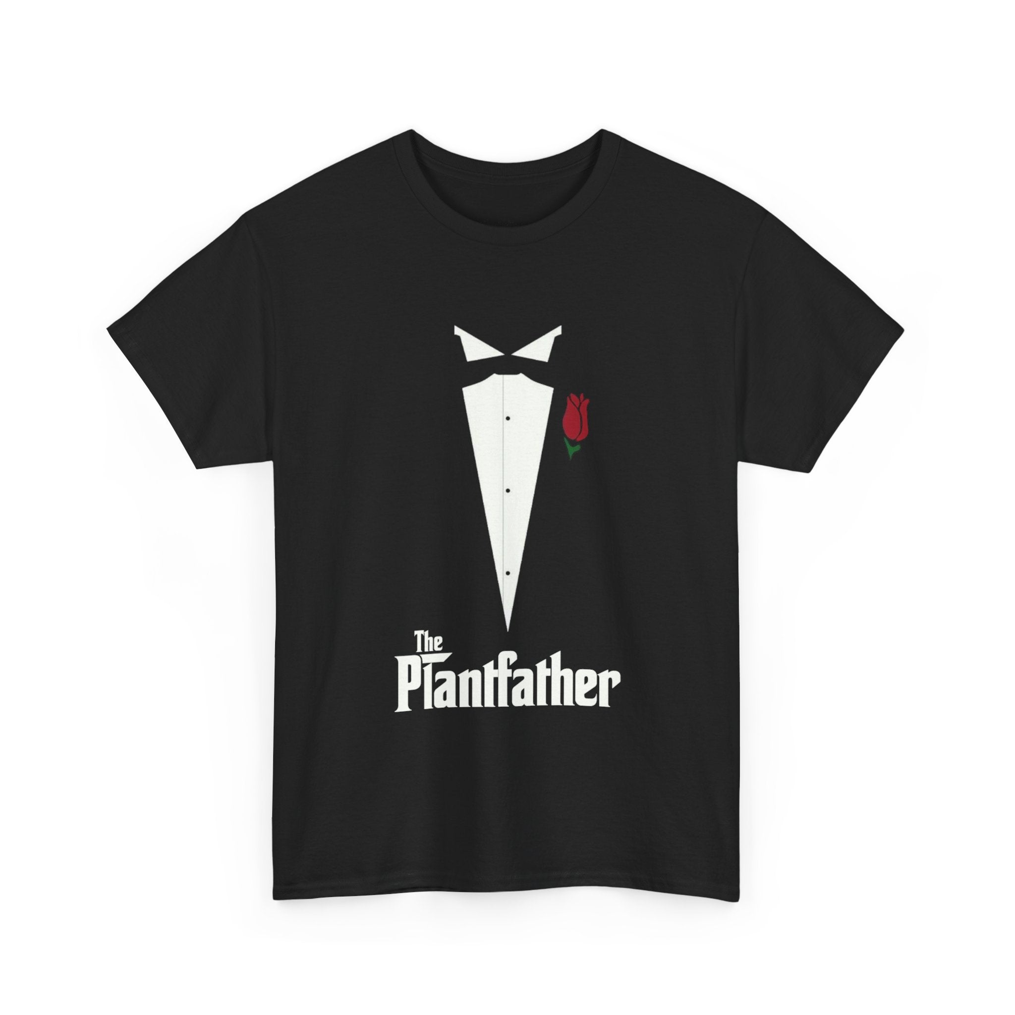 The Plantfather Tuxedo T-Shirt – Funny Plant Lover Gift, Gardener Unisex Tee with Rose Design