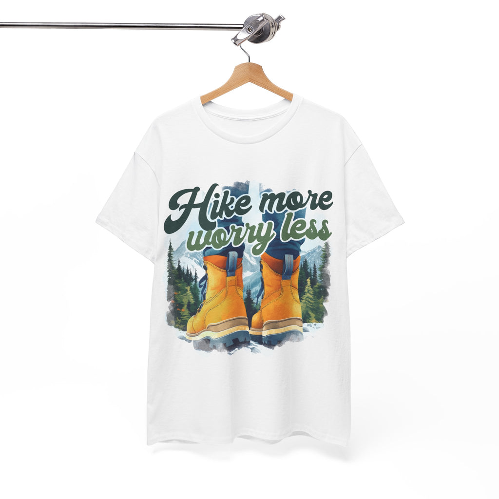 Hike more worry less Unisex Heavy Cotton Tee