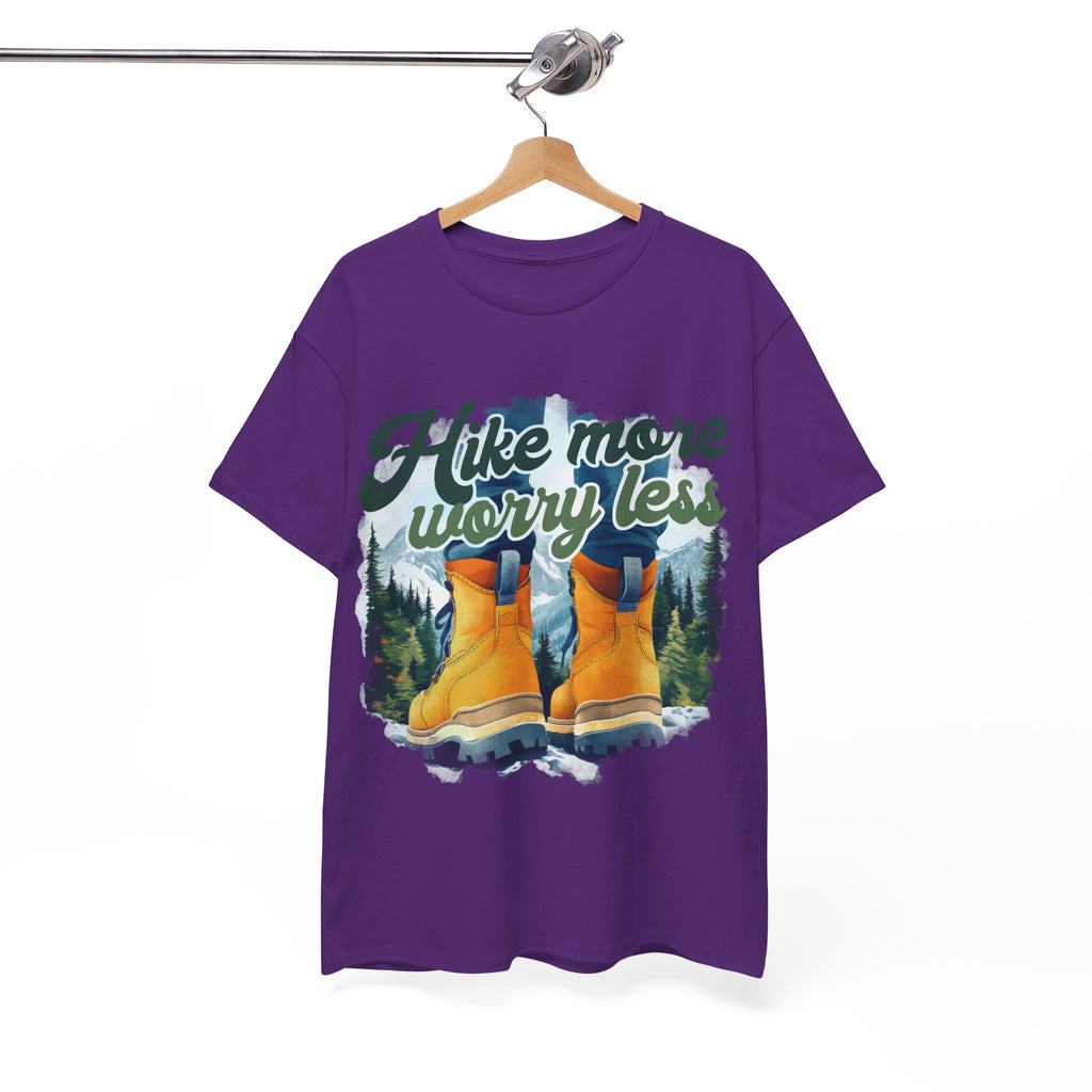 Hike more worry less Unisex Heavy Cotton Tee