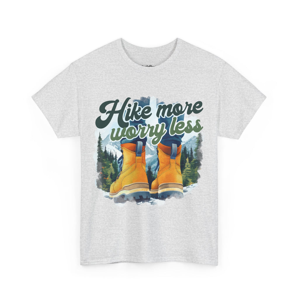 Hike more worry less Unisex Heavy Cotton Tee