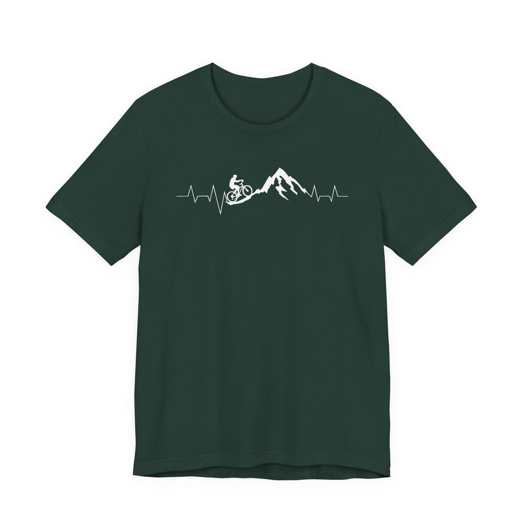 Heartbeat Mountain Cycling Shirt – Trail Biker Silhouette Tee