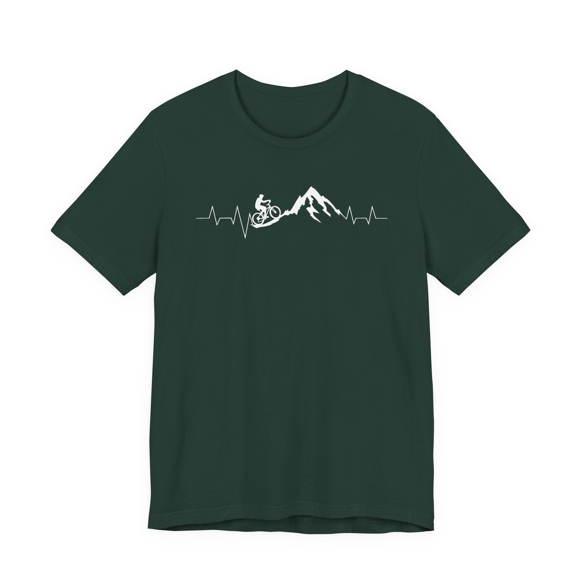 Heartbeat Mountain Cycling Shirt – Trail Biker Silhouette Tee