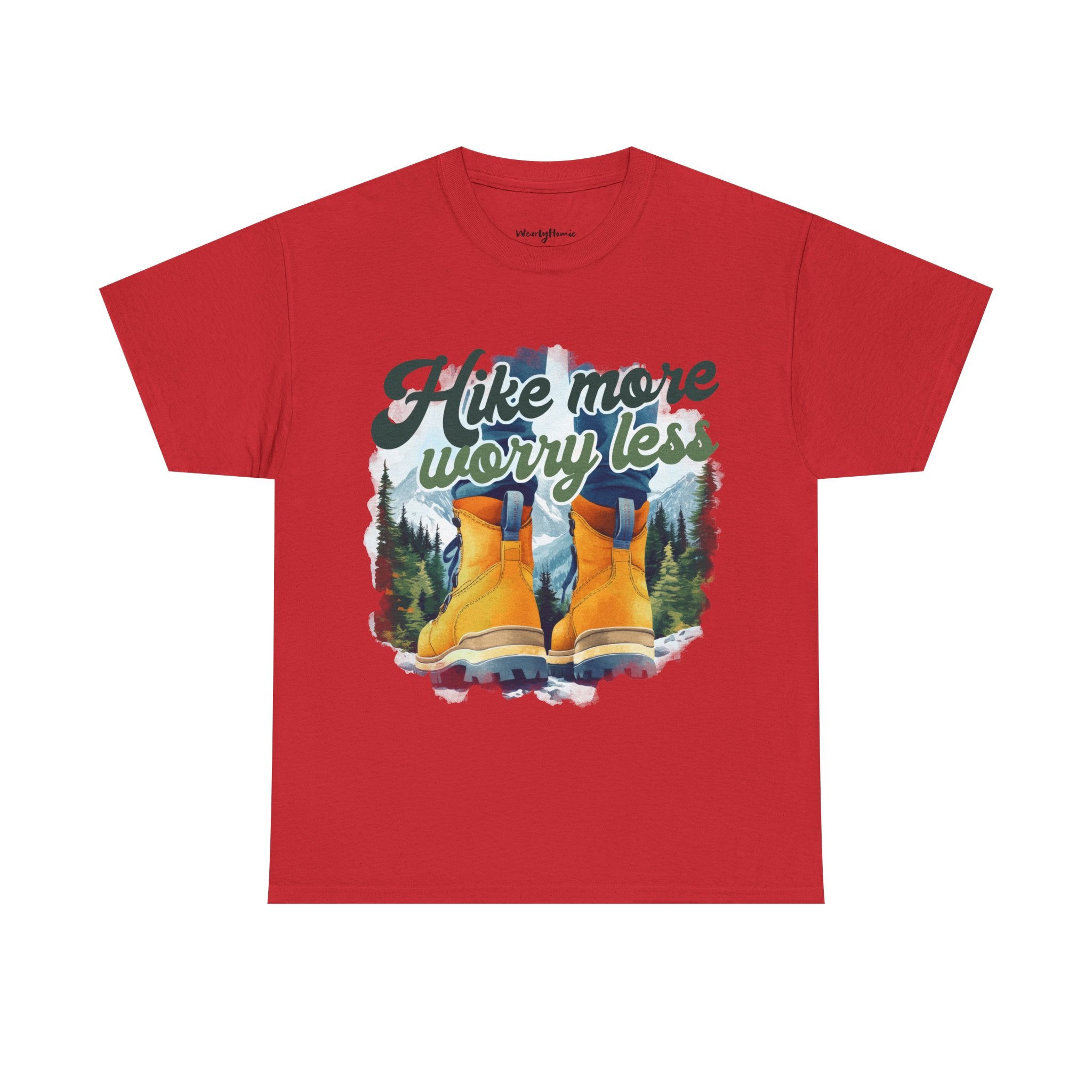 Hike more worry less Unisex Heavy Cotton Tee