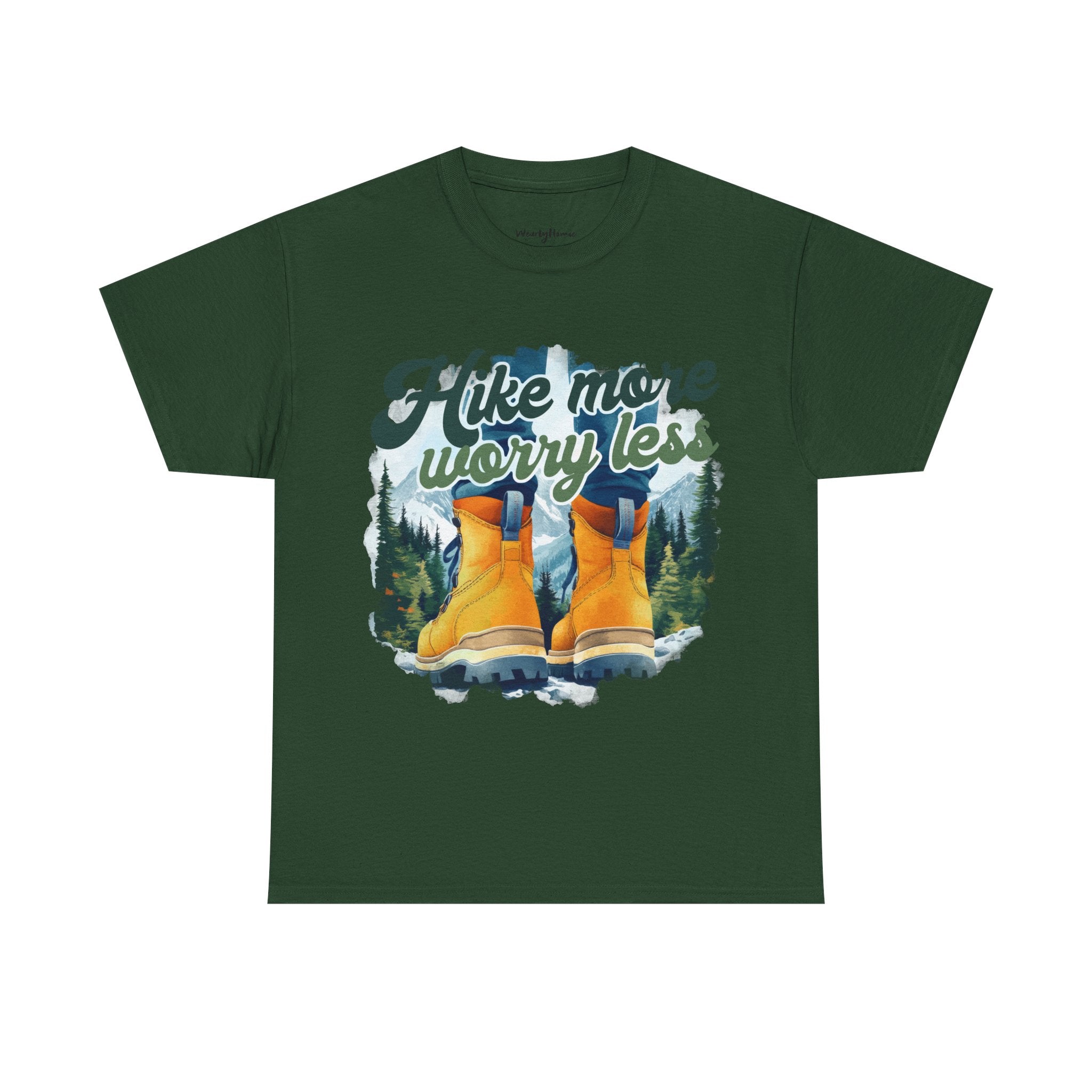 Hike more worry less Unisex Heavy Cotton Tee