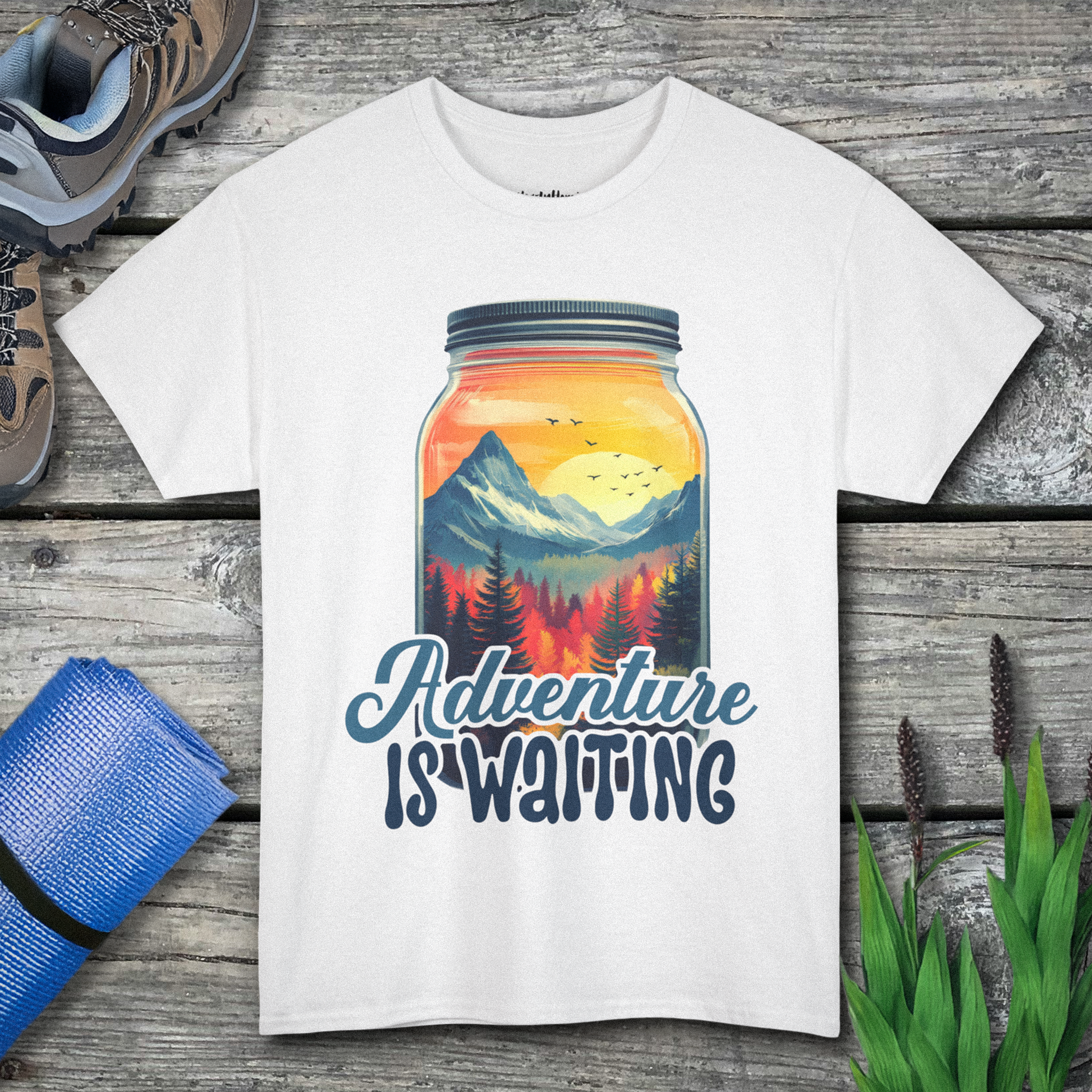 Adventure is waiting a Hike Unisex Heavy Cotton Tee