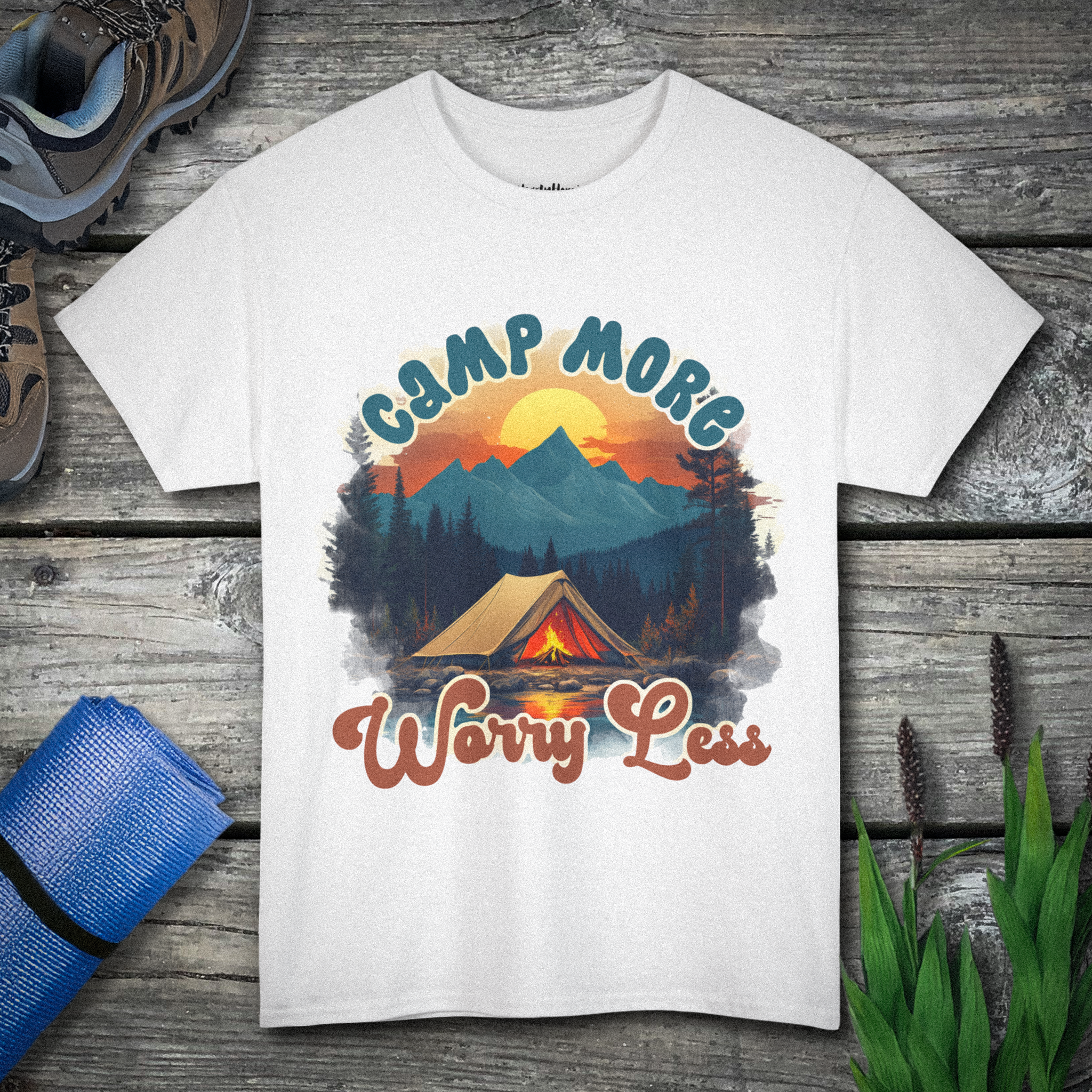 Camp more worry less Unisex Tee