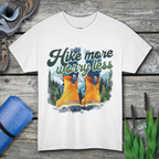 Hike more worry less Unisex Heavy Cotton Tee