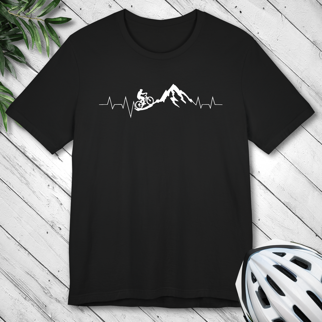 Heartbeat Mountain Cycling Shirt – Trail Biker Silhouette Tee