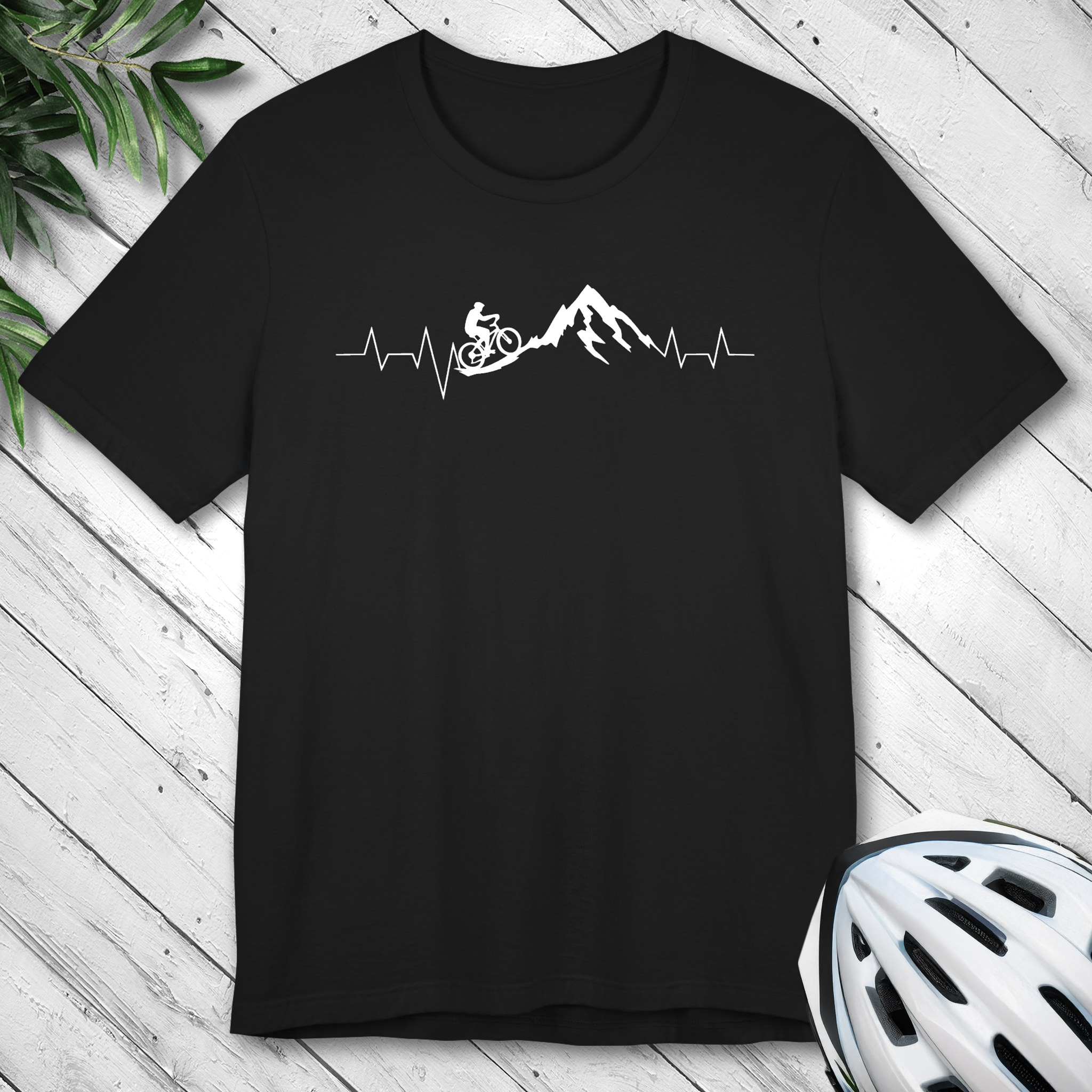 Heartbeat Mountain Cycling Shirt – Trail Biker Silhouette Tee