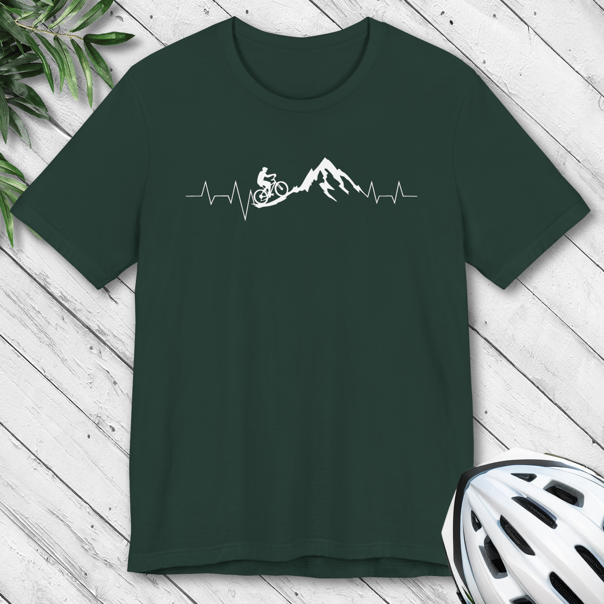 Heartbeat Mountain Cycling Shirt – Trail Biker Silhouette Tee